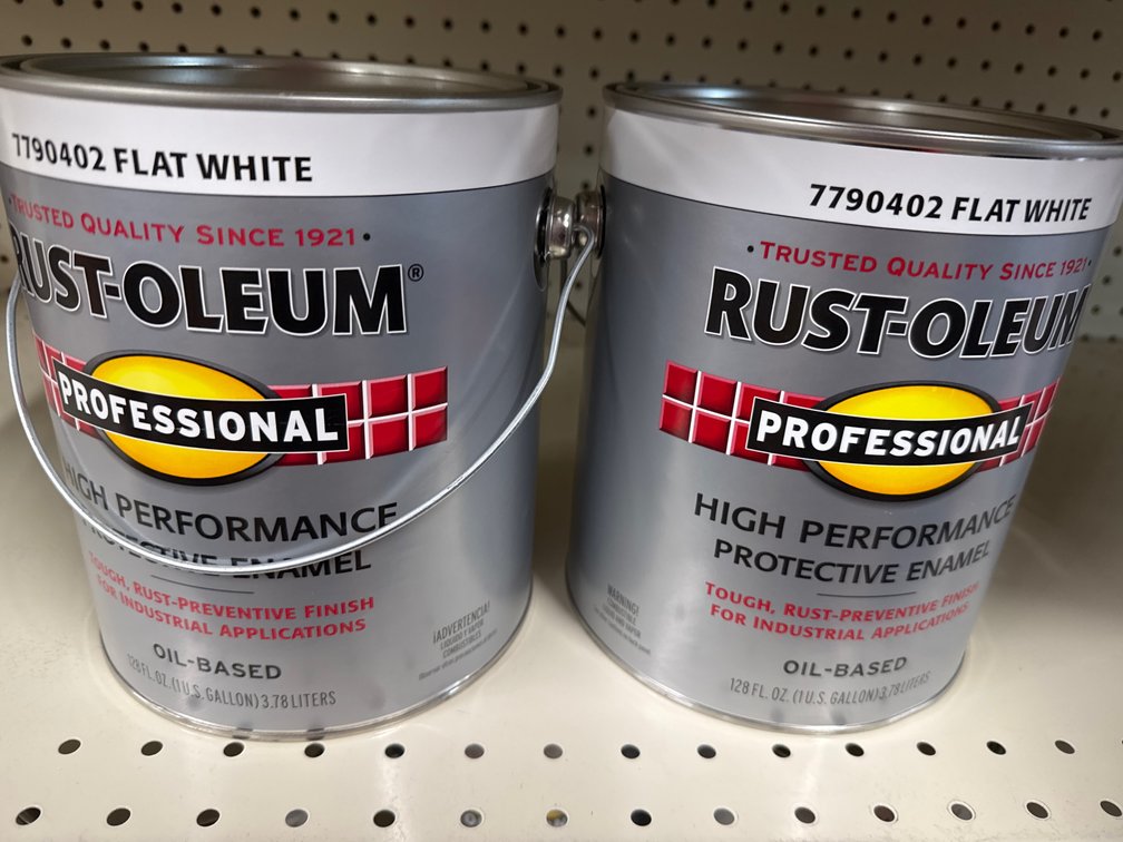 2 rust-oleum gallons Flat white