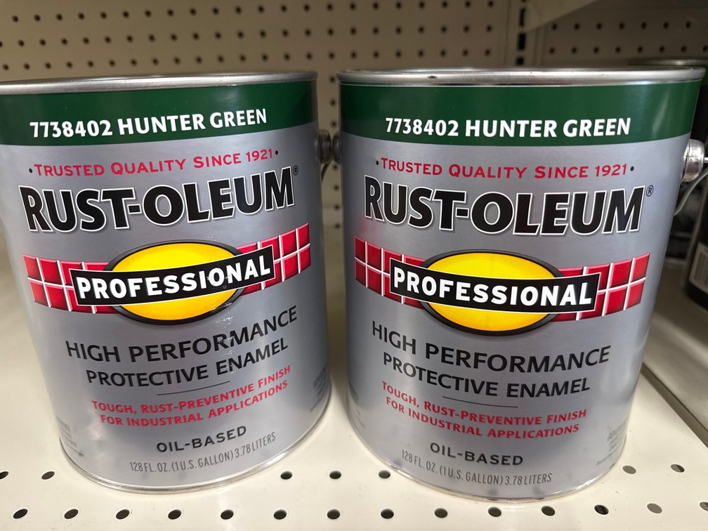 2 rust-oleum gallons Hunter green
