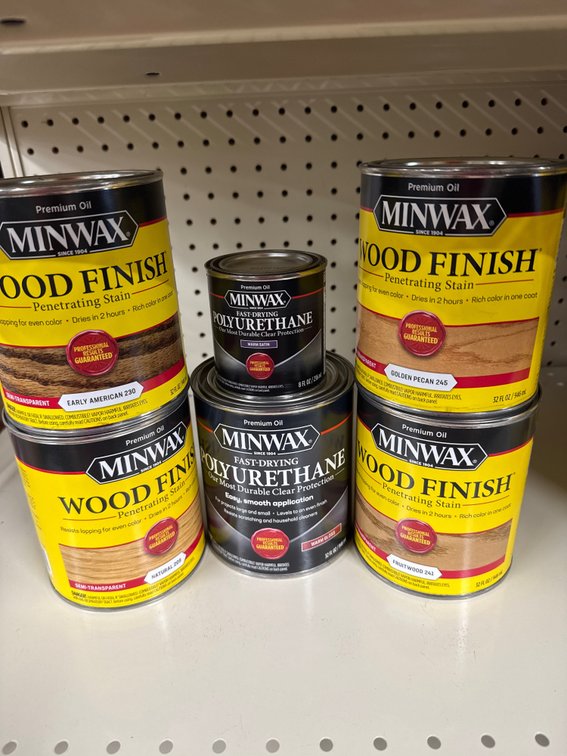 5 minwax quarts and 8 oz assorted