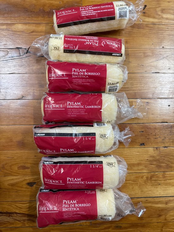 7 paint rollers assorted