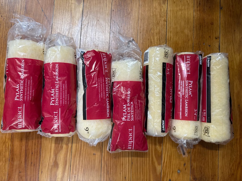 7 paint rollers assorted