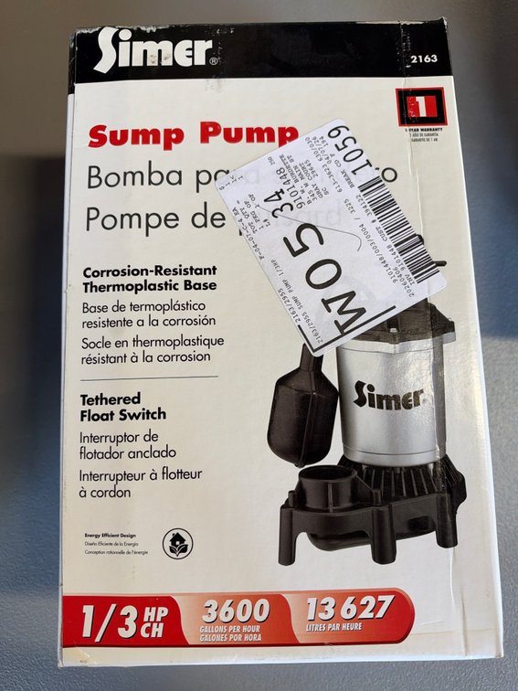 Simer Sump Pump
