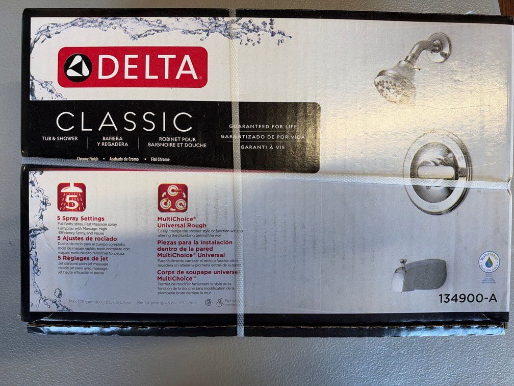 Chrome Delta Classic Tub/Shower Rough & Trim