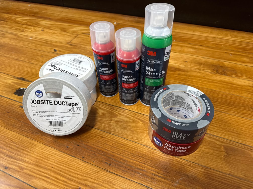 Duct tape & Spray adhesive