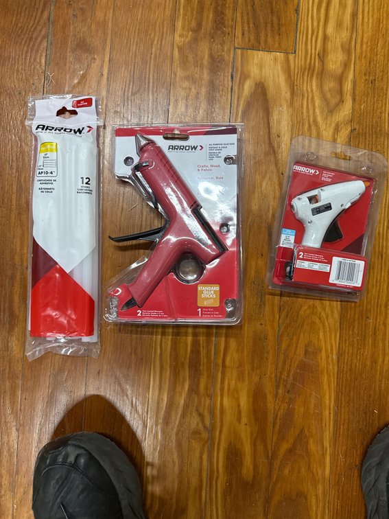 Hot glue gun + sticks