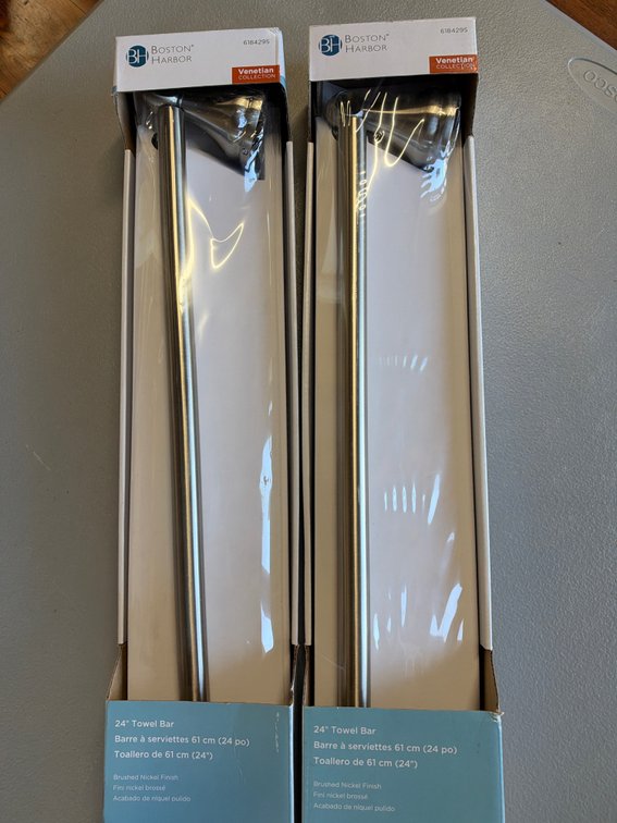 2 Boston Harbor Brushed Nickel 24” Towel Bars