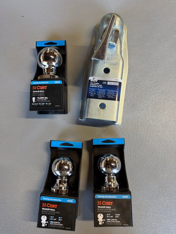 Lot of Trailer Balls and Zinc Coupler