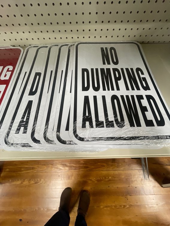 Lot of metal signs