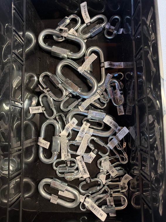 Lot of quick links and carabiners