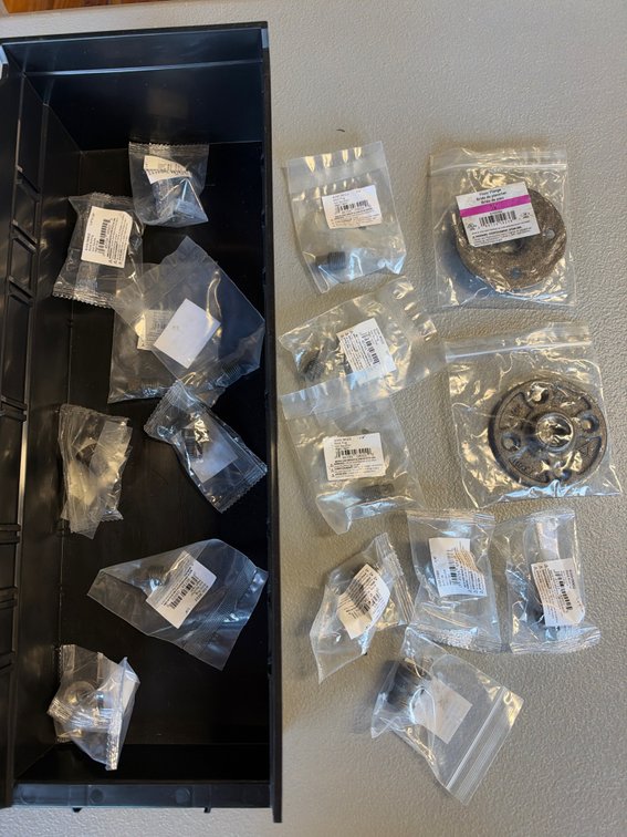 Lot of floor plugs and flanges