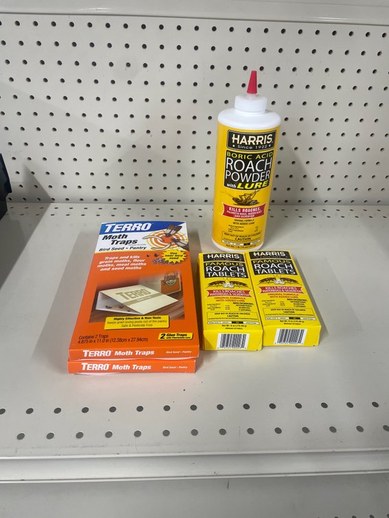 Lot of roach tablets and powder/ moth traps