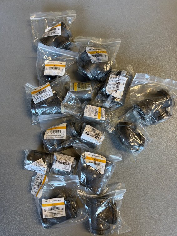 Lot of Black Iron Tees and Connectors