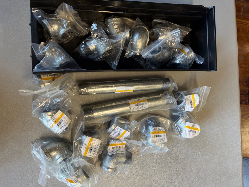 Lot of pipe fittings and elbows