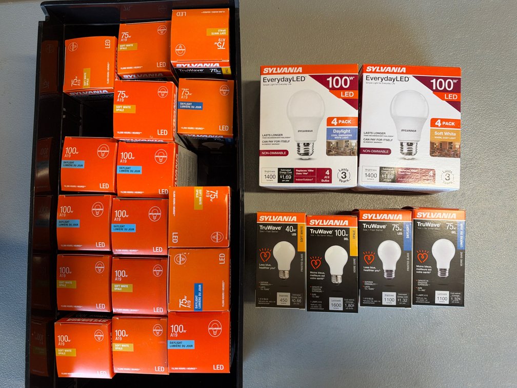Lot of Assorted Soft White and Daylight Lightbulbs