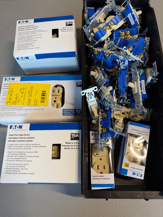 Lot of Assorted Bone Switches and Receptacles