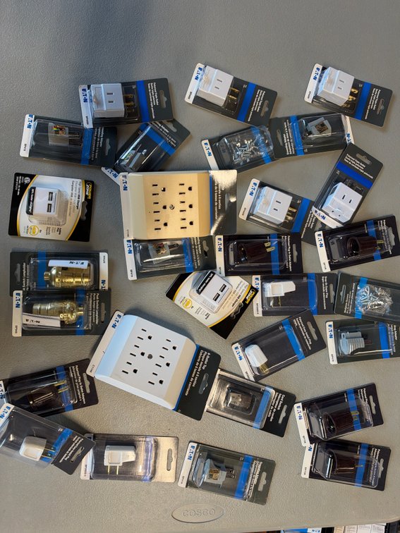 Lot of Assorted Outlet Taps, Plugs, Adapters, and Switched
