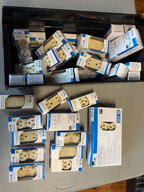 Lot of Bone and Ivory Switches and Receptacles