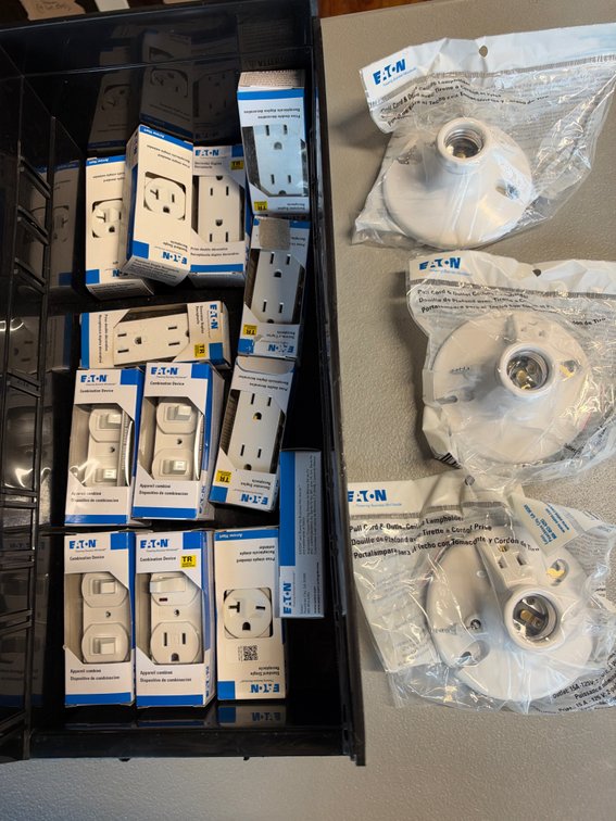 Lot of White Lampholders, Receptacles, and Combos