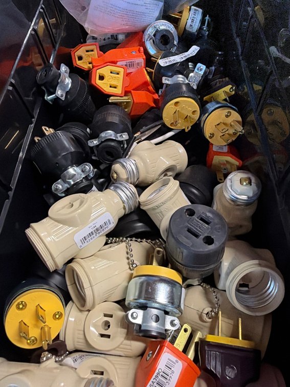 Lot of plugs and outlets