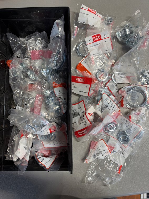 Lot of Assorted Locknuts and Hold Straps