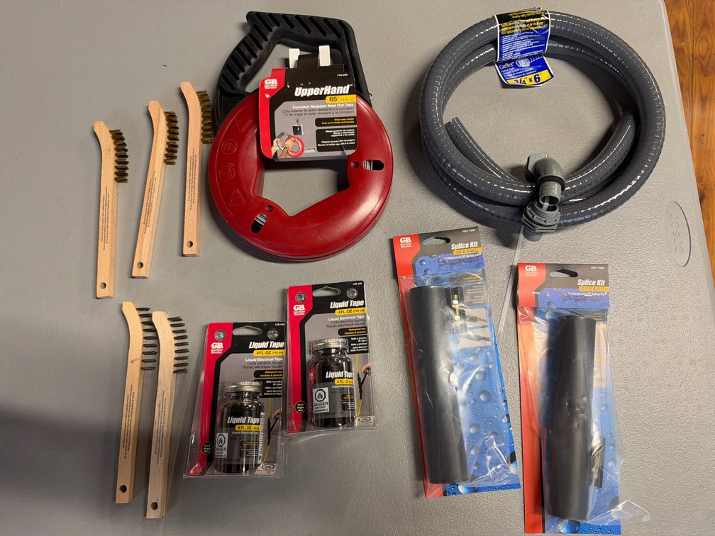 Lot of liquid tape, electrical supplies