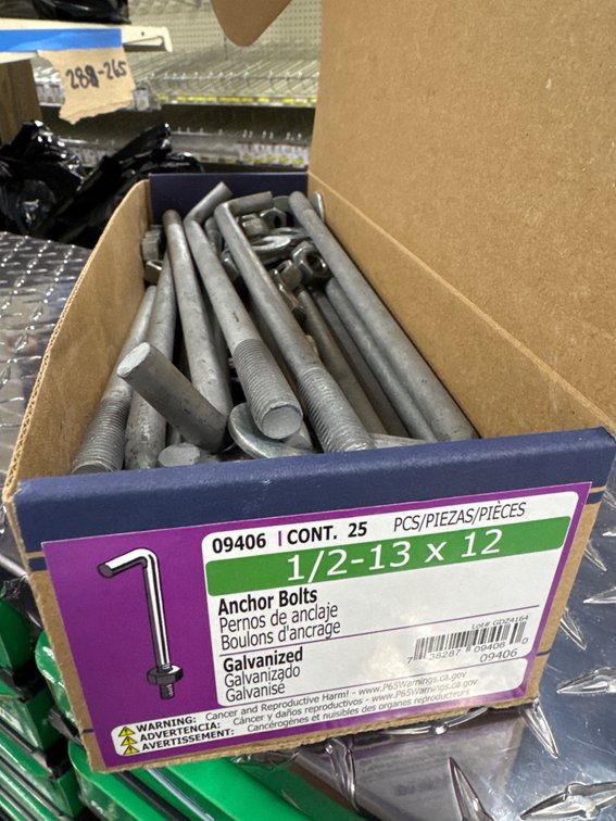 Lot of anchor bolts - 1/2-13 x 12