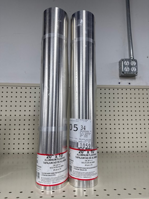 Lot of 2 aluminum flashing - 20”x10”