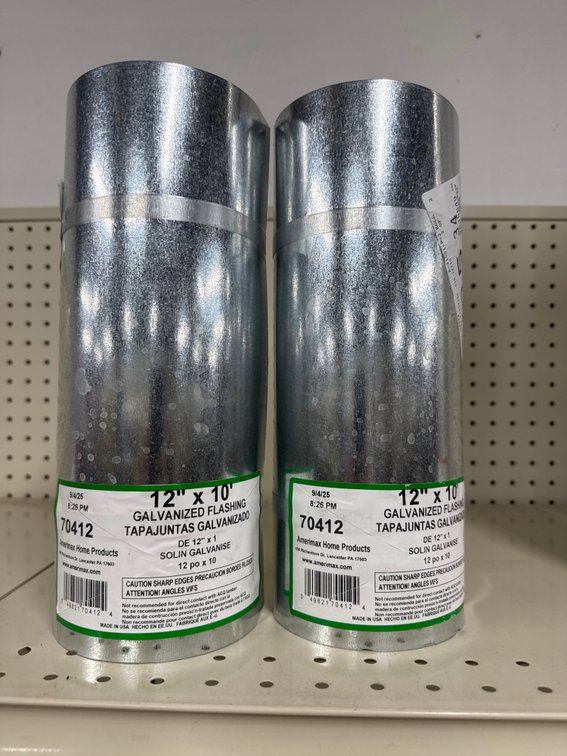Lot of 2 galvanized flashing - 12”x10”