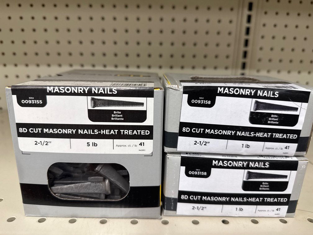 Lot of 3 boxes masonry nails
