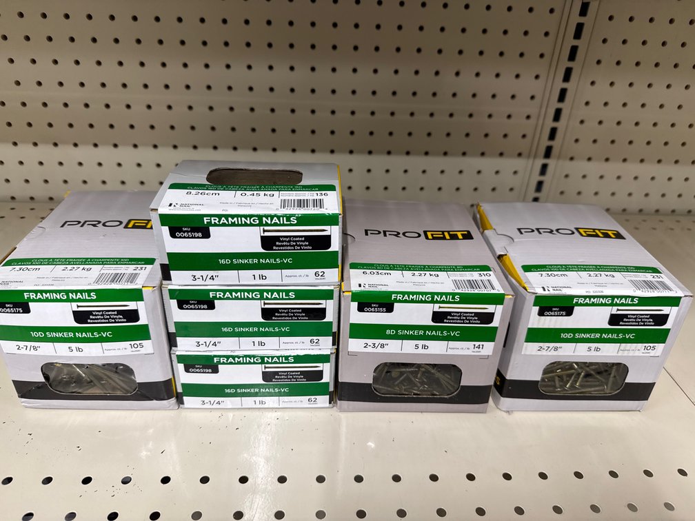 Lot of framing nails