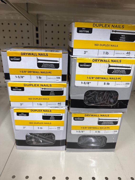 Large lot of duplex nails