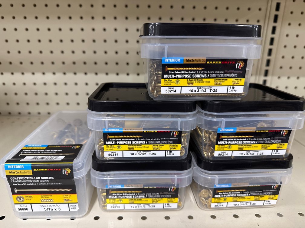 Lot of 6 tubs interior screws