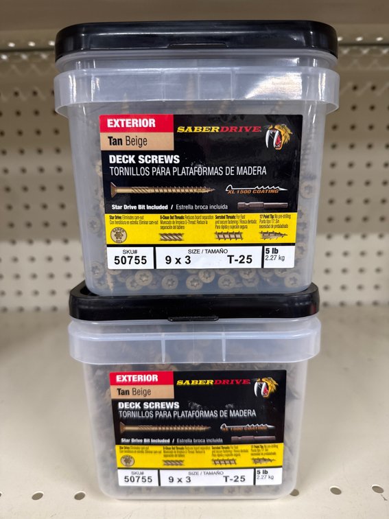Lot of 2 tubs of exterior screws
