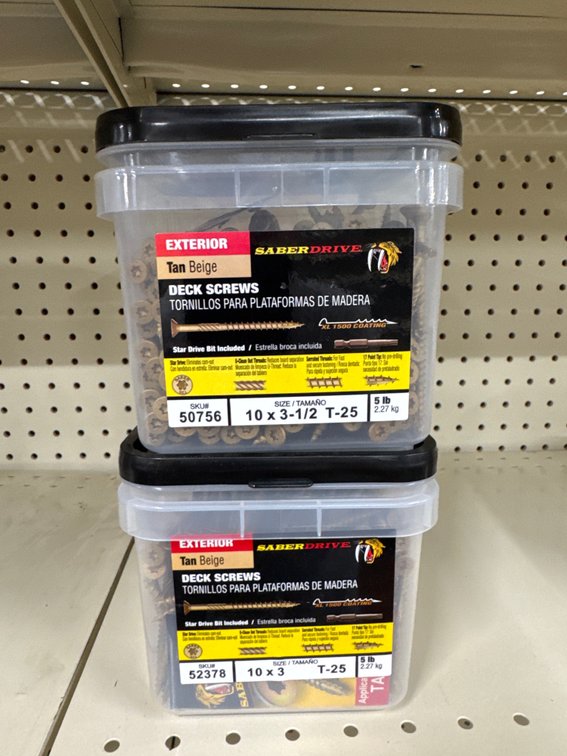 Lot of 2 tubs of deck screws