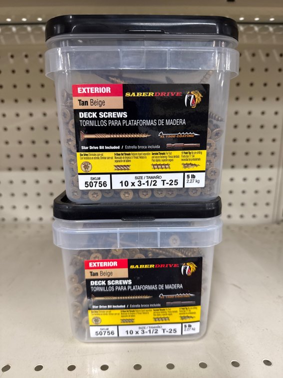 Lot of 2 tubs of deck screws