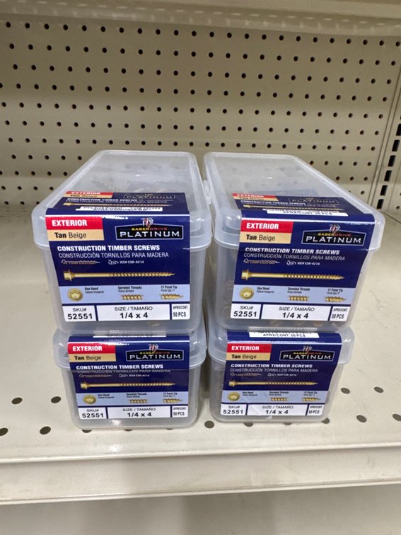 Lot of 4 tubs of construction timber screws