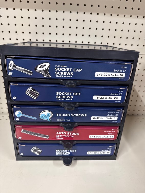 Lot of socket cap screws, thumb screws, socket set screws