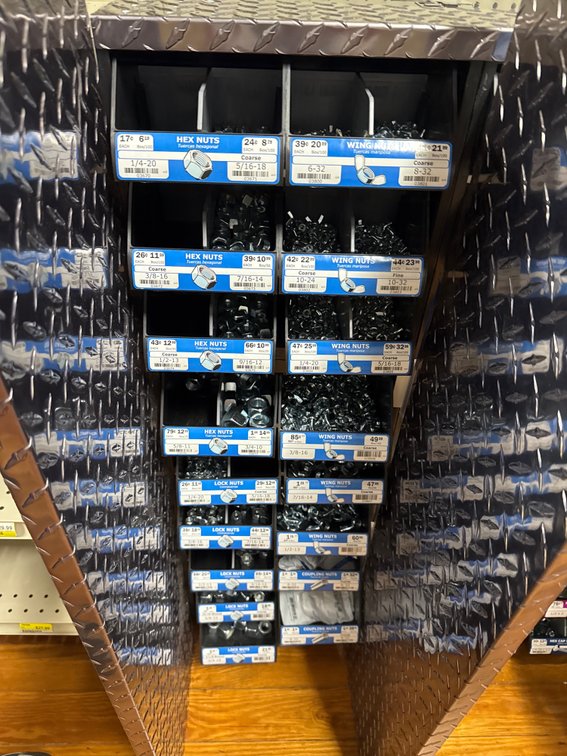 Lot of hex nuts, lock nuts, wing nuts and more