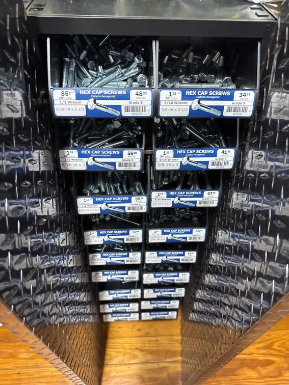 Large lot of hex cal screws and bin