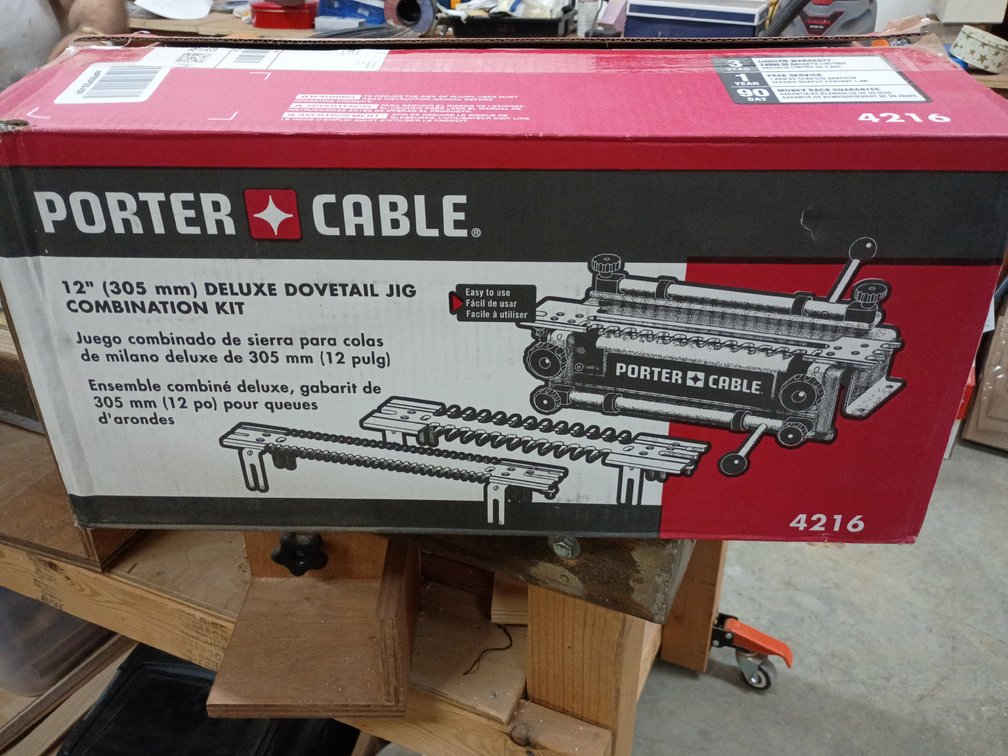 New in box Porter-Cable 4216 12-Inch Deluxe Dovetail Jig Combination Kit.