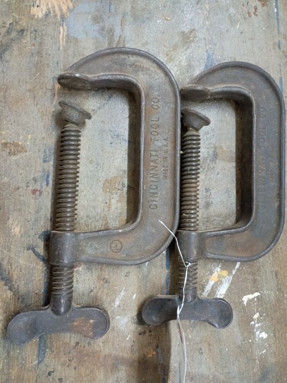 vintage Cincinnati Tool Co. No. 540 Standard C-Clamps made in the U.S.A.