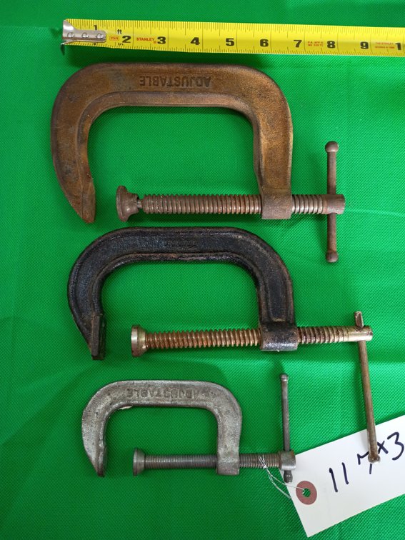 Three adjustable c clamps