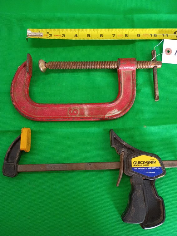 6 in c clamp and a quick grip mini bar clamp