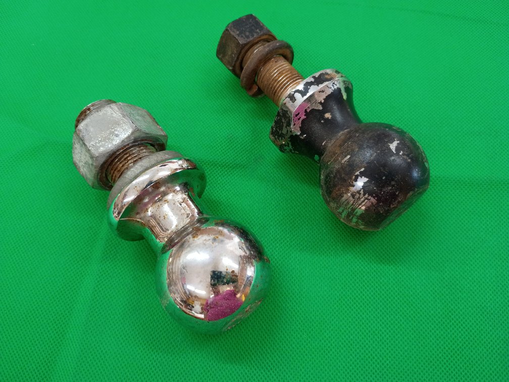 Two trailer hitch balls