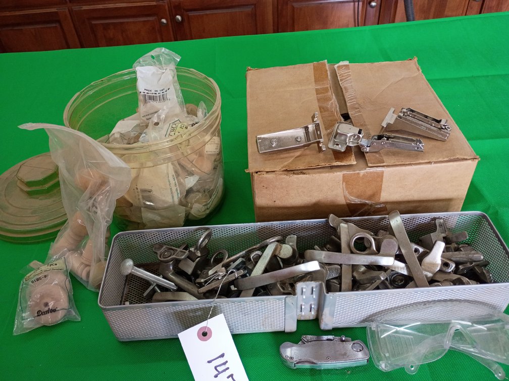 Latches hinges wooden knobs
