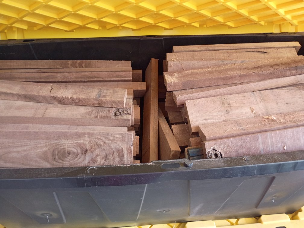 Big tub of precut wood