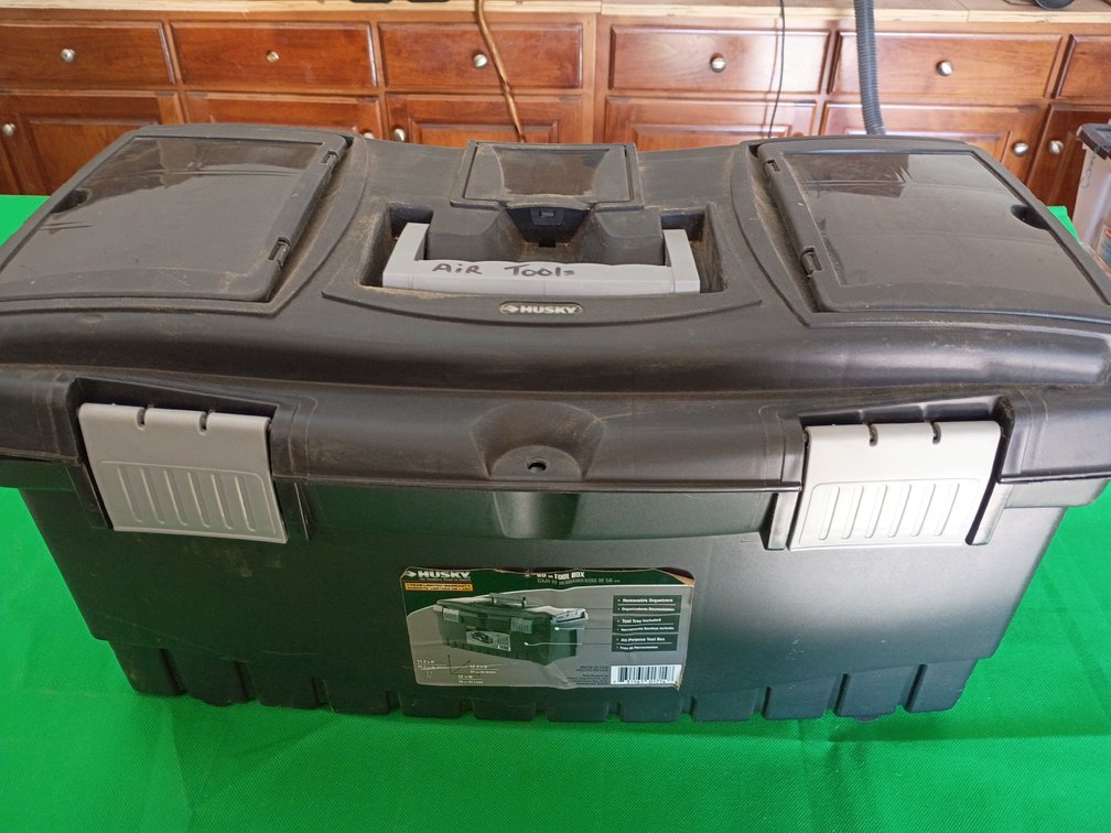 Husky tool box with air tools