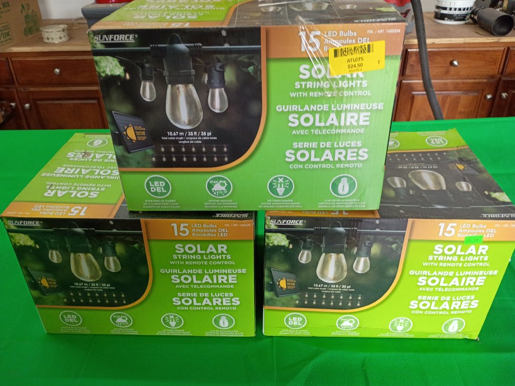 115 LED bulbs solar lights 3 boxes