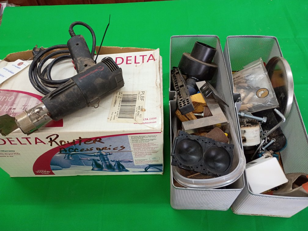 Router accessories heat gun and various items