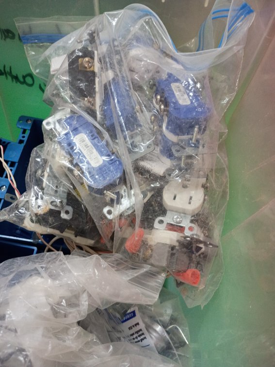 Tub of electrical supplies